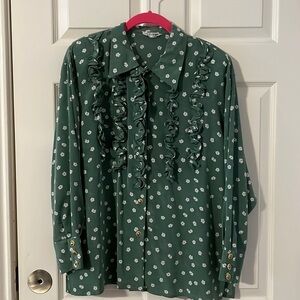 Vernene Secretary Blouse Sage Green 8 Vintage